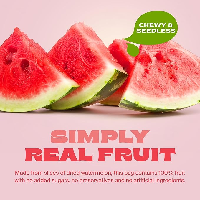 Whitney Jordan Naturals Air-Dried Watermelon Slices 2 Oz, Pack of 10 - Dried Fruit Snack Made from Real Watermelon - No Sugar Added, Gluten-Free, Vegan, Chewy Fruit for Healthy Snacking On-the-Go