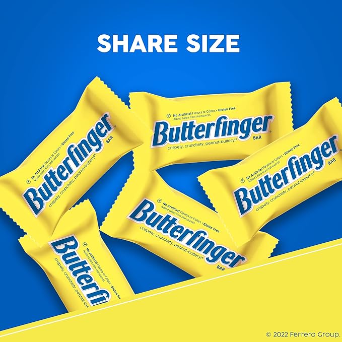 Butterfinger Chocolatey, Peanut-Buttery, Share Size Individually Wrapped Candy Bars, 3.7 oz each (Pack of 2)