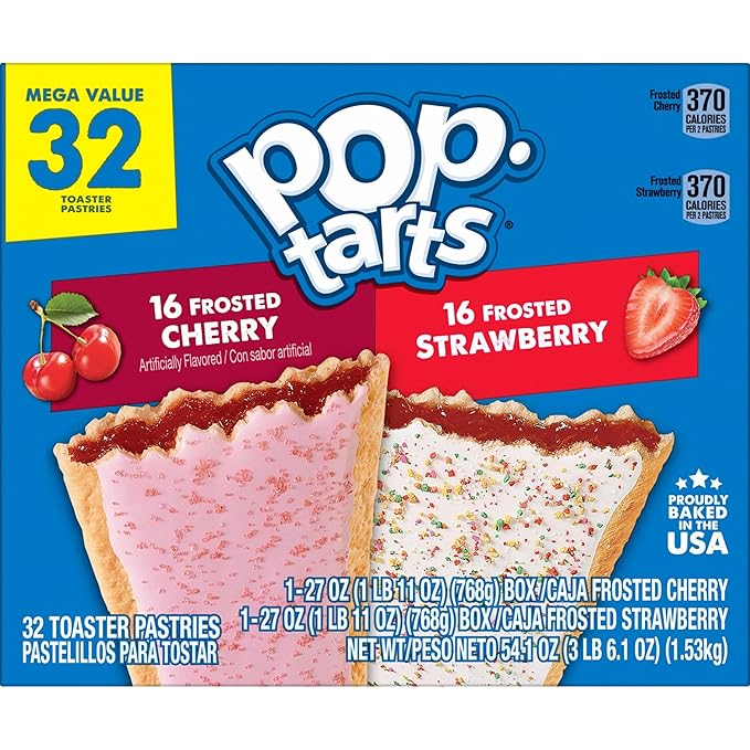 Pop-Tarts Toaster Pastries, Breakfast Foods, Kids Snacks, Variety Pack, 54.1oz Box (32 Pop-Tarts)