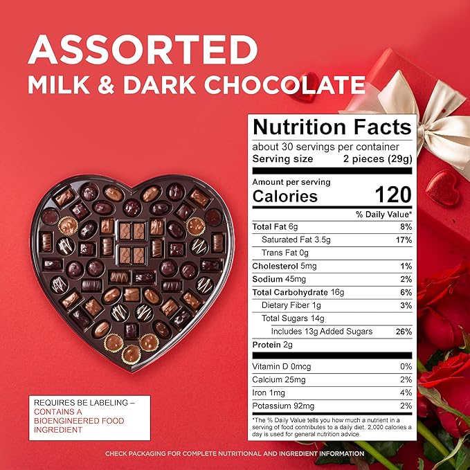 WHITMAN'S Valentine's Day WOW! Assorted Milk & Dark Chocolate Gift Box, 20 oz. (33 pieces)