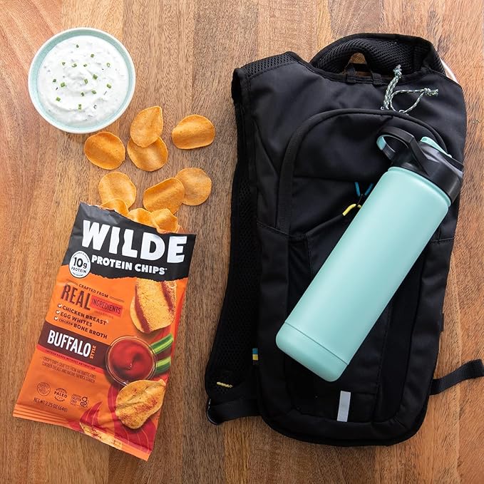 WILDE Chips, High Protein Snacks for Adults, Keto Chips, Gluten Free, Low Carb Snack Box Made with Real Ingredients, Buffalo Style