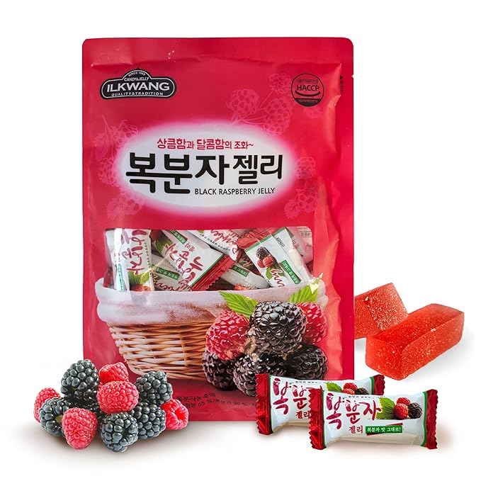 COELO Black Raspberry Jelly 9.87oz (280g) | Bokbunja Soft Candy | Korean Sweet & Tangy Flavor Dessert Chewy Gummy Snack | Camping Trip Picnic Share Size On-The-Go Individual Wrapped K-Food 복분자젤리