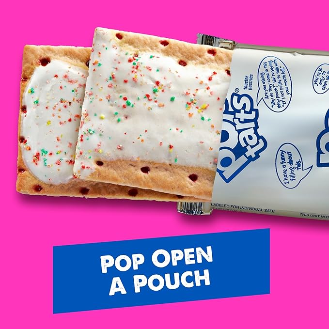 Pop-Tarts Toaster Pastries, Breakfast Foods, Kids Snacks, Frosted Strawberry (32 Pop-Tarts)