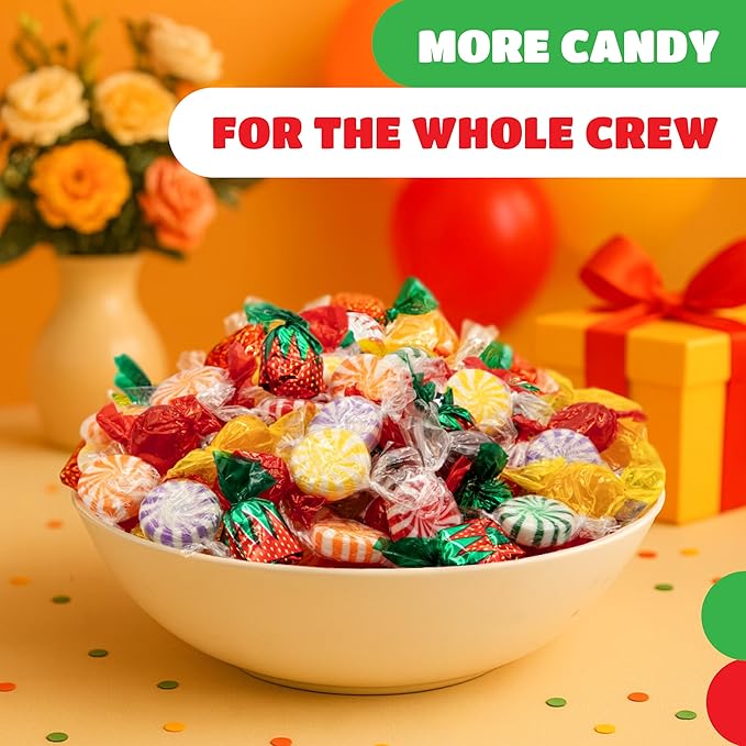 Hostess Old Fashioned Hard Candy Assortment - 2 Pound Bulk Pack (150 Count) - Hard Candy Individually Wrapped - Strawberry Bon Bons, Butterscotch, Cinnamon, Root Beer, Fruit Pinwheels