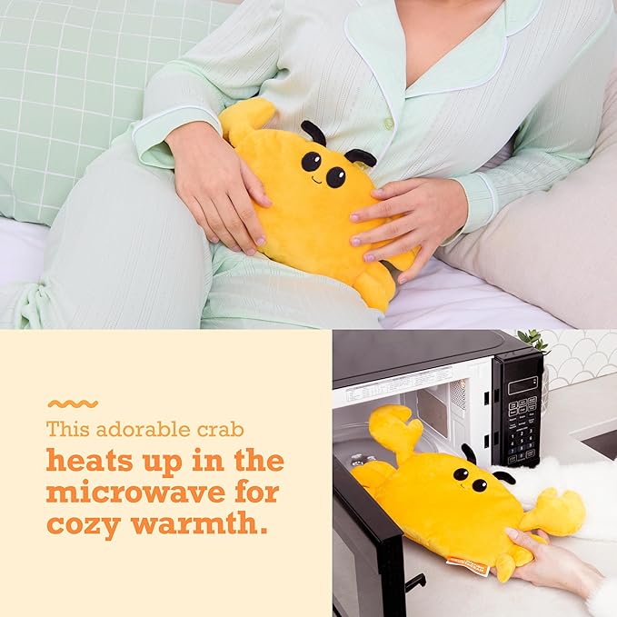 Menstruation Crustacean Crab by Relatable – Galentine’s Day Gift, Microwaveable Heating Pad Plush for Period Cramps, Lavender Scented Self Care Gift for Friends