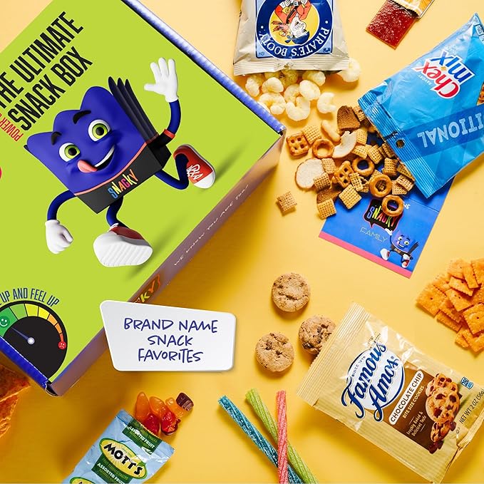I AM Snacky - Valentines Day Snack Box Variety Pack Care Package + Greeting Card - SNACKY'S PARTY PACK (100 Count) Birthday Sweet Treats Gift Basket, Candies Chips