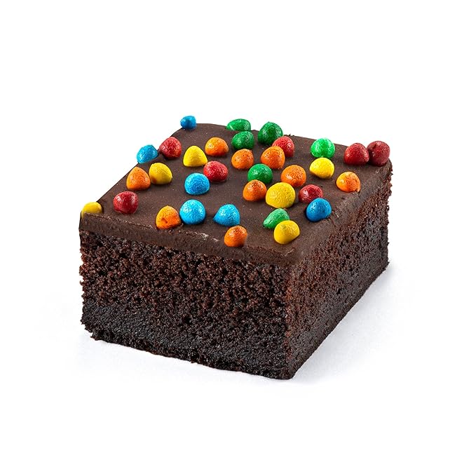 Brownies Gift Basket | Chocolate Brownies Individually Wrapped [9 Count] Topped with Rainbow Candy Chips | Birthday Snacks | Food Gifts for Men, Women | Kosher, Dairy & Nut Free | Stern’s Bakery