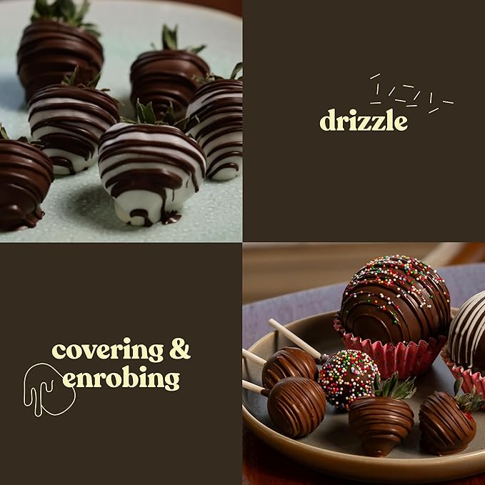 Cambie Dark Chocolate Wafers, Melting Chocolate Candy Melts - 2 Pounds Baking Dark Chocolate For Dipping Chocolate Melts, Enrobing & Molding