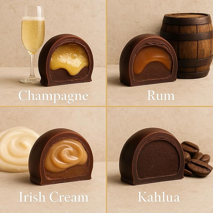 Andy Anand Chocolatier Belgian Chocolate Truffles Gift Box – Gluten Free Premium Flavor-Inspired Assortment, Rich & Decadent Gourmet Truffles for Chocolate Lovers (24 Pcs)