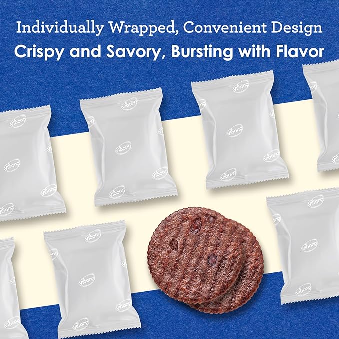Vloong Thin Crackers Cocoa & Chocolate Flavor, Chocolate Wafer Cookies, Crispy Cookie Thins with No Artificial Flavors, Individually Wrapped Office Snack, 1.65'' Diameter (1 Pack, 6.3 Ounce)