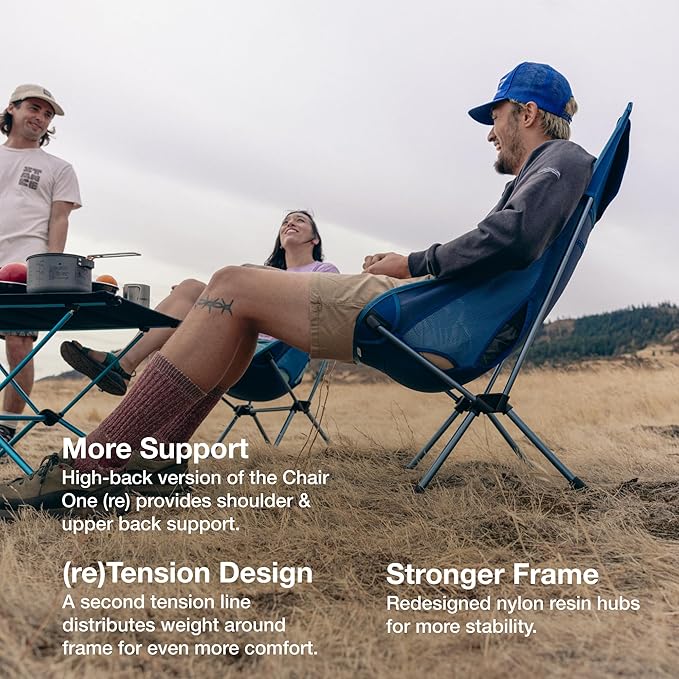 Helinox Chair One Highback (re) High-Performance Camping Chair,2.6lbs, Camping Chairs High Back, Packable, Portable Chair for Backpacking, Camping, Hiking, Travel, Black