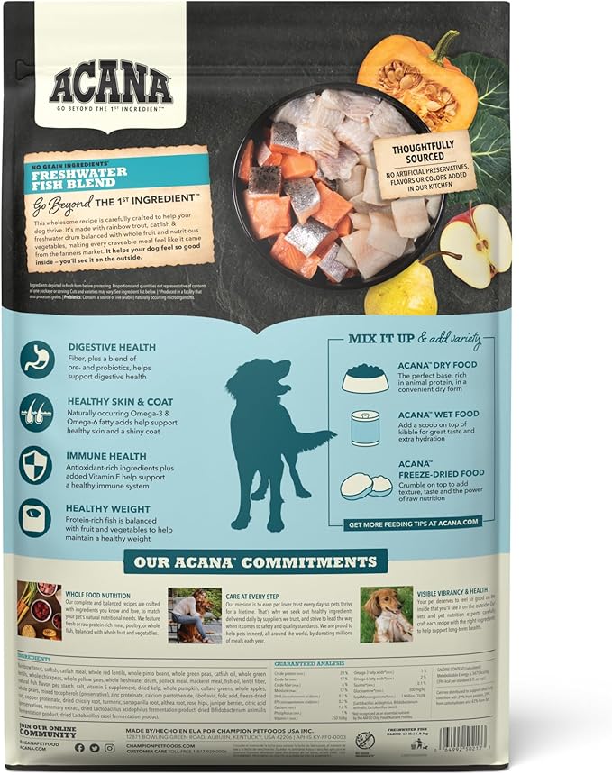 ACANA Grain Free Dry Dog Food Freshwater Fish Recipe 13lb Bag