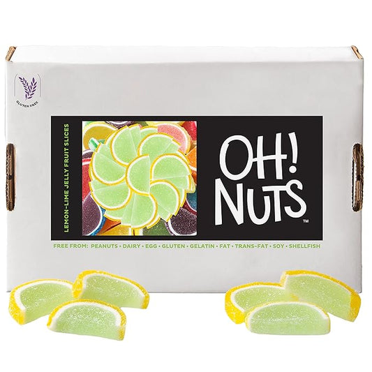 Oh! Nuts Lemon-Lime Jelly Fruit Slices Sugar Candy - 5 LB Bulk Bag - Traditional Old Fashioned Chewy Gummy Sweet Confectionery - Gluten-Free, Kosher Certified Pareve (150 CT)