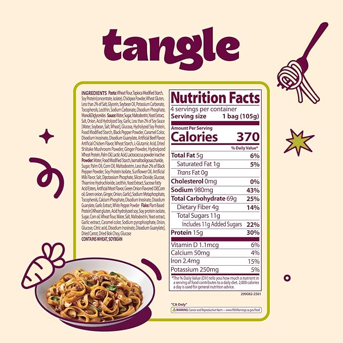 Samyang Tangle Bulgogi Alfredo Pasta | Instant Pasta | Mukbang | 15g of Protein | Fettuccine | 4g of Fiber | Chick Pea based | Easy Prep | Convenient | 4 Pack