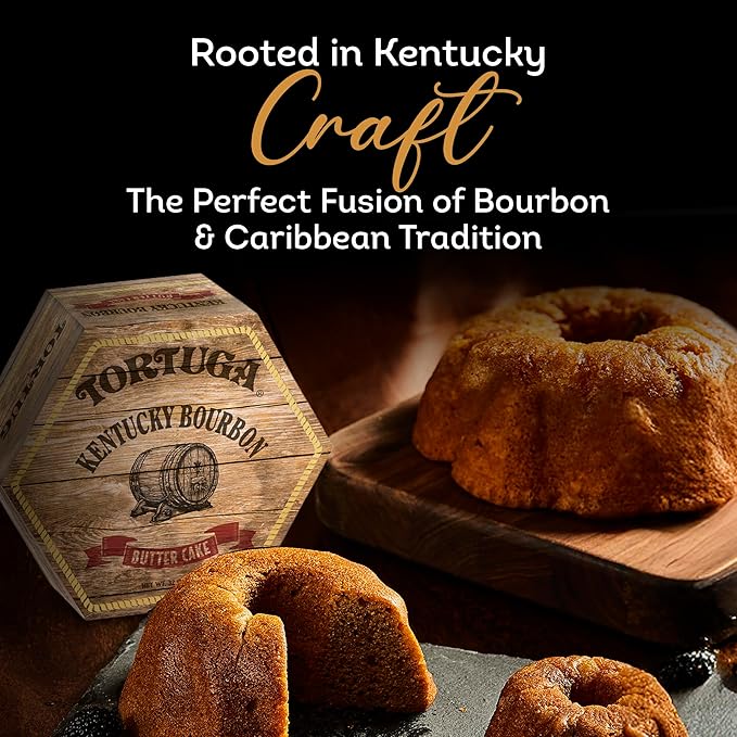 TORTUGA Kentucky Bourbon Butter Cake - 16oz Cake - The Perfect Premium Gourmet Gift for Stocking Stuffers, Gift Baskets, and Christmas Gifts - Great Cakes for Delivery