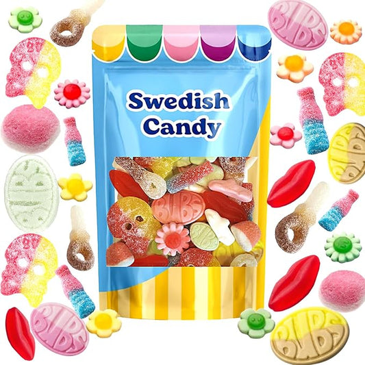 BUBS Swedish Candy – Sour & Sweet Pick and Mix – Assorted Scandinavian Gummy Candy, Soft and Chewy Texture, Bulk Bag – Made in Sweden