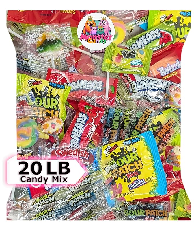Party Favor Candy Mix - 20 lb Party Stuffers - Goodie Bag Stuffers for Kids - Variety Pack - Bulk Candy Bags - Individually Wrapped Candies - Parade Candies - Valentine's Day