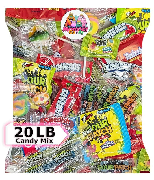Party Favor Candy Mix - 20 lb Party Stuffers - Goodie Bag Stuffers for Kids - Variety Pack - Bulk Candy Bags - Individually Wrapped Candies - Parade Candies - Valentine's Day