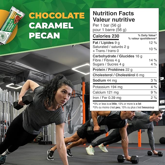 Daryl's Bars, Chocolate Caramel Pecan On the Go Whey Protein Bars, Gluten Free, Low Sugar, 22gr of Protein Snack, Meal Replacement, Pack of 1