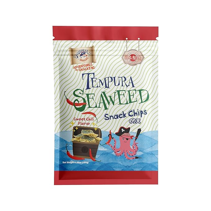 Japanese Tempura Seaweed Chips, Noriten – Sweet Chili Flavor | 5.29oz | Made in Japan by Swashbuckle Snacks