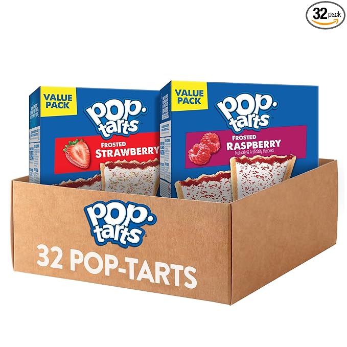 Pop-Tarts Toaster Pastries, Breakfast Foods, Kids Snacks, Value Pack, Variety Pack (32 Pop-Tarts)