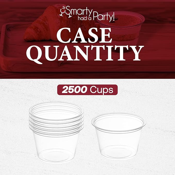Smarty Had A Party 2500 Clear Plastic Portion Cup 5.5 oz Disposable Snack Dessert Plastic Clear Portion Cups