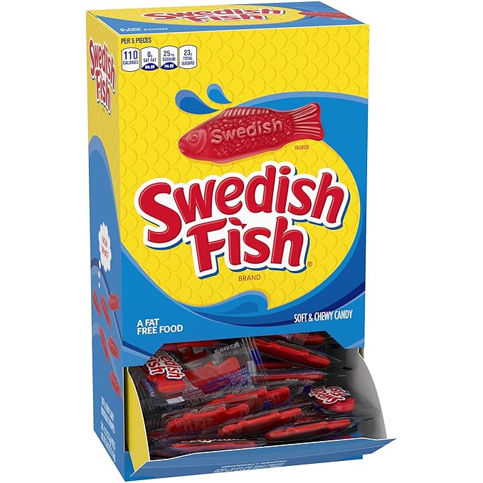 SWEDISH FISH Individually Wrapped Soft & Chewy Candy, Bulk Candy, 240 Count Box