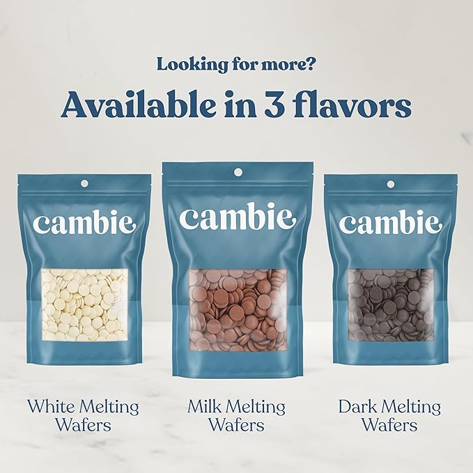 Cambie Dark Chocolate Wafers, Melting Chocolate Candy Melts - 2 Pounds Baking Dark Chocolate For Dipping Chocolate Melts, Enrobing & Molding