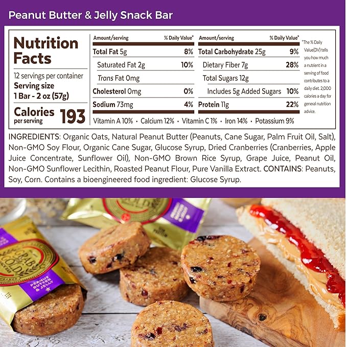 Grab The Gold Protein Snack Bar Variety Pack | Plant-Based Protein, Gluten-Free, Vegan, Dairy-Free, Kosher | 14 Count Variety Pack 7 Chocolate Peanut Butter & 7 Peanut Butter & Jelly