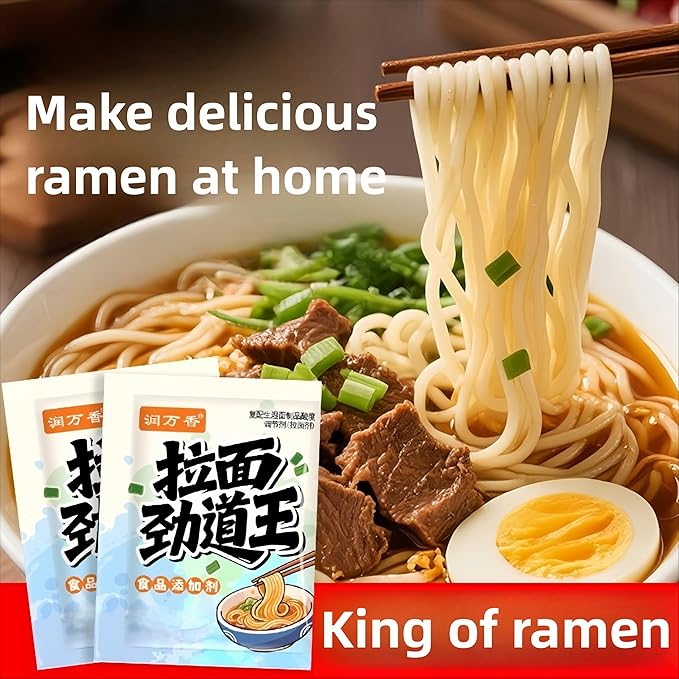 RunFang Premium Ramen Noodle Seasoning Mix, Texture Enhancer Powder, 6 Count (2.5g Each), for Smooth Asian Noodles, 0.42 oz Total拉面剂12g（2.5g*6包）