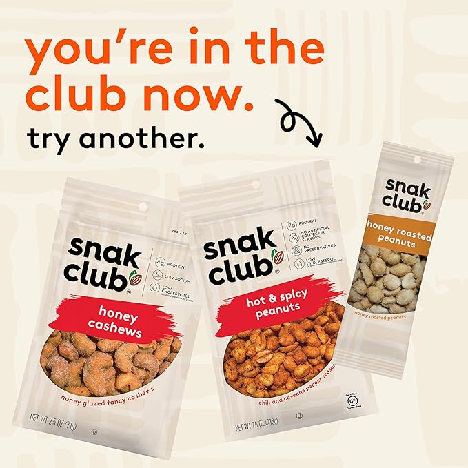 Snak Club Toffee Peanuts, Candied Peanuts with Praline Coat and Sweet Cream, Gluten-Free and Kosher Snack, 2 oz Bags, 12 Pack
