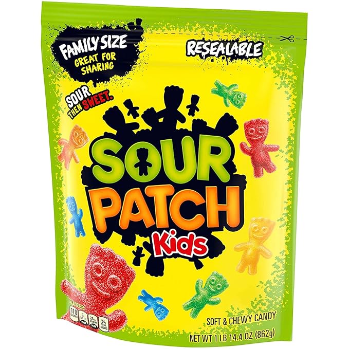 SOUR PATCH KIDS Soft & Chewy Candy, Family Size, 1 lb 14.4 oz