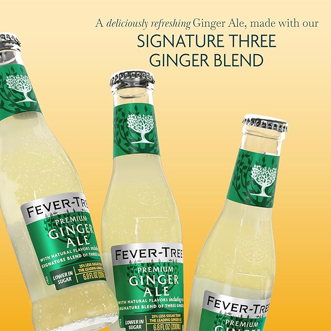 Fever-Tree Premium Ginger Ale, No Artificial Sweeteners, Flavourings or Preservatives, 6.8 Fl Oz (Pack of 24),A500111