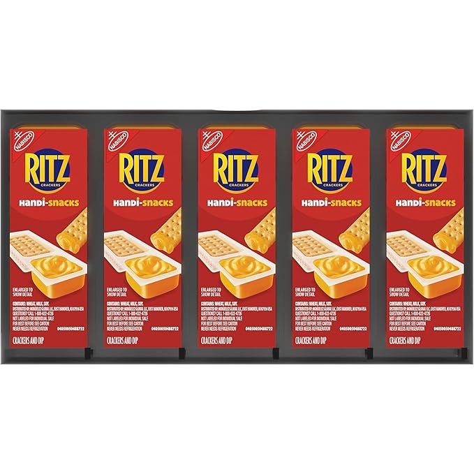 Handi-Snacks RITZ Crackers 'N Cheesy Dip Snack Packs, School Snacks, 20 Snack Packs