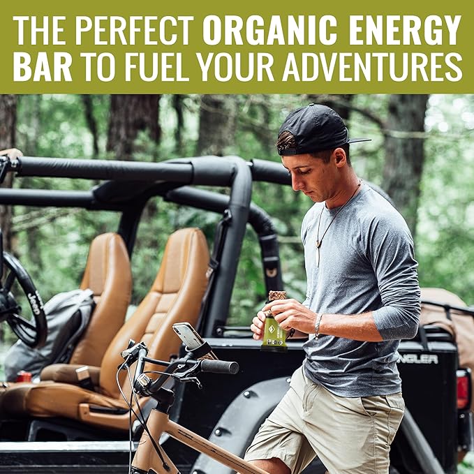 Kate’s Real Food Organic Energy Bars, Non-GMO, All-Natural Ingredients, Gluten-Free and Soy-Free Healthy Snack with Natural Flavors, Peanut Butter and Dark Chocolate (Pack of 12)