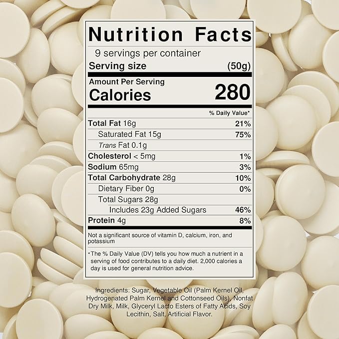 Merckens White Melting Chocolate - 1 Pound of Premium Quality White Candy Melts to make Dubai Chocolate Bar, Cake Pops, Cocoa Bombs, & Homemade Desserts