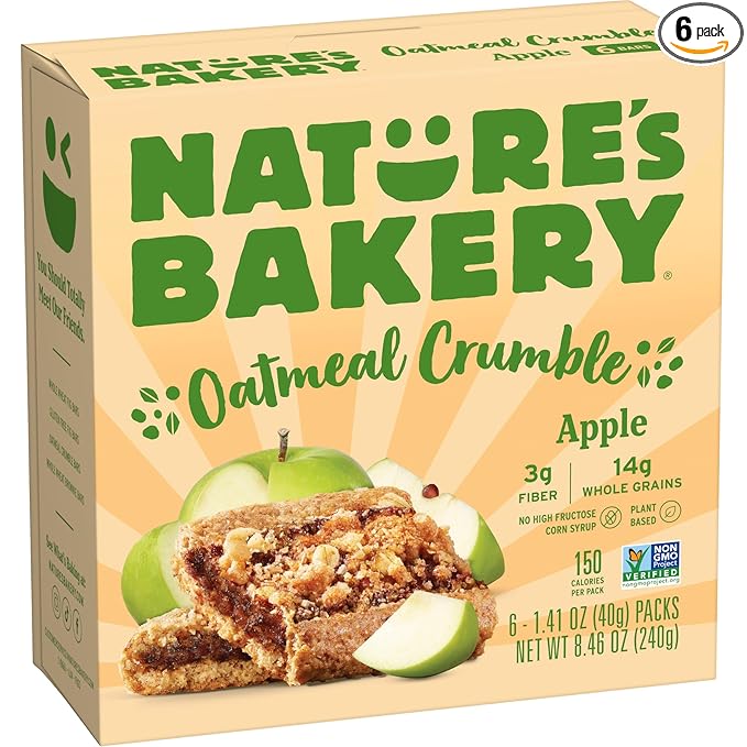 Nature's Bakery Oatmeal Crumble Apple Bars, 1.41 Oz, 6 Ct