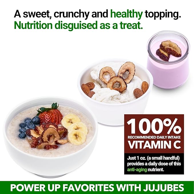 USDA Organic California Grown Pure Jujube Product | JUJUME Crisps | Sweet Jujube Chips | ZERO Added Sugar or Preservatives | All-Natural Healthy Snack | 20-pack 3oz bags