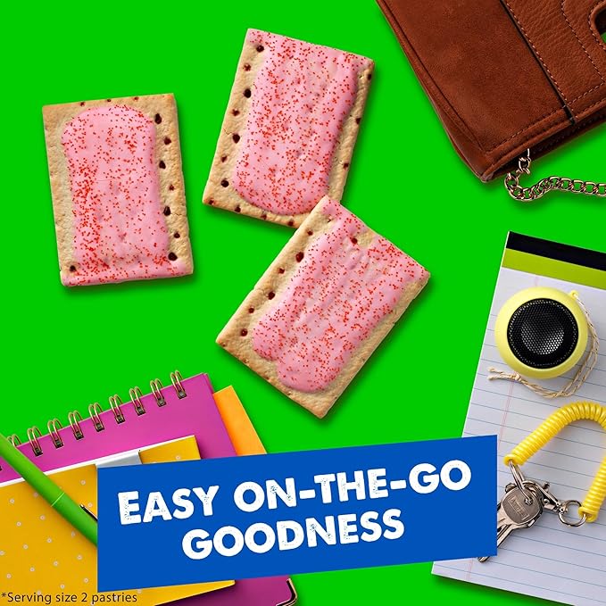 Pop-Tarts Toaster Pastries, Breakfast Foods, Kids Snacks, Value Pack, Frosted Cherry (32 Pop-Tarts)