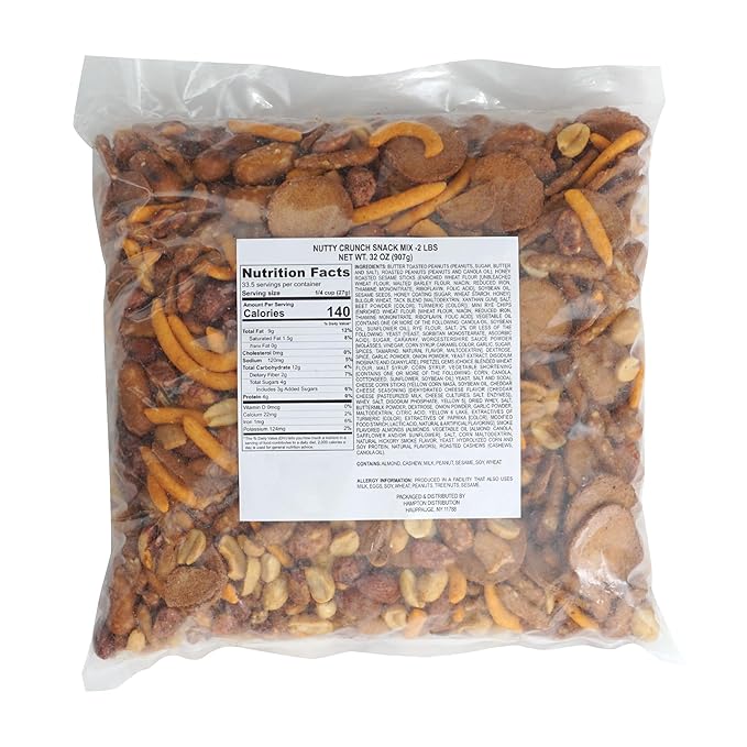 Nutty Crunch Snack Mix, 2 Pound Bulk Bag, Hampton Distribution