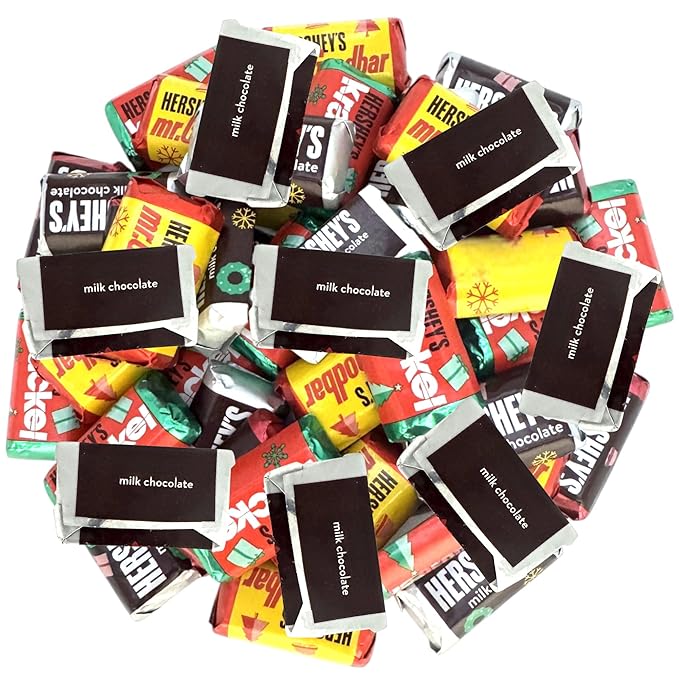 Miniature Chocolate Bars Assortment -1.5 lbs Mini Bars Individually Wrapped- Dark Chocolate, Milk Chocolate, Chocolate with Crisped Rice, Chocolate With Roasted Peanuts- Perfect Variety of Classic Flavors in Mini Size(24 oz)