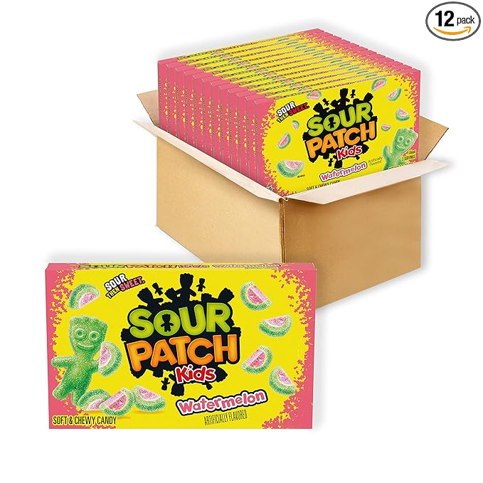 SOUR PATCH KIDS Watermelon Soft & Chewy Candy, Bulk Candy, 12 - 3.5 oz Boxes