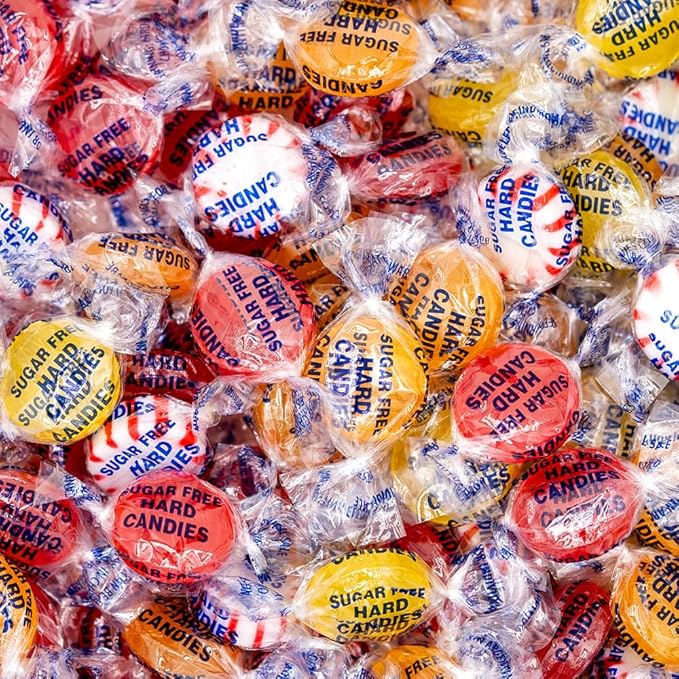 Sugar-Free Hard Candy Assortment - 1 Pound Pack (About 80 Count) - Lemon, Butterscotch, Peppermint, Cinnamon