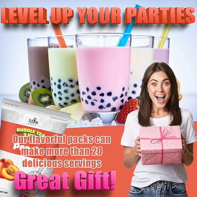 Fusion Select 2.2lb Lychee Tea Powder Flavored-3-in-1 Drink Powder with Cream & Sugar - Instant Pre-Mixed Beverage for Hot or Cold Blends or Yummy Frappes Bubble Tea, Boba Tea Lychee
