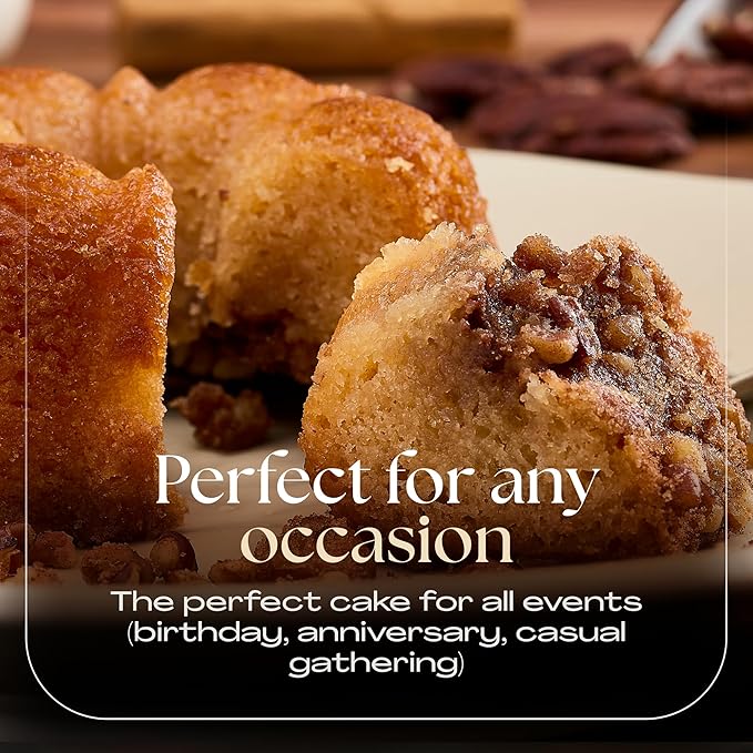 The Great Spirits Baking Company's Rum Runner Cinnamon Pecan Streusel Rum Cake, Mini Bundt Cake (4 oz), Comforting Dessert for Any Time of the Day