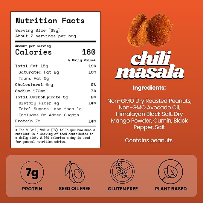 Confusion Snacks Chili Spiced Spicy Peanuts – Gluten Free, High Protein Snacking, Seed Oil Free Snacks, Dry Roasted Flavored Nuts, Hot Flavors, Vegan, 3-Pack
