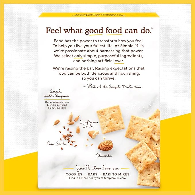 Simple Mills Almond Flour Crackers, Rosemary & Sea Salt - Gluten Free, Vegan, Healthy Snacks, 4.25 Ounce (Pack of 6)