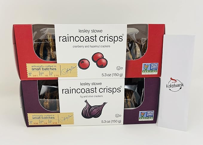 Gourmet Food Crisps Crackers Variety Bundle | Cranberry Crisps & Hazelnut | Fig & Olive 2 Pk - 5.3 oz