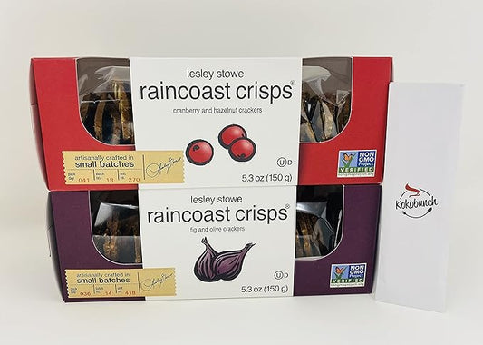 Gourmet Food Crisps Crackers Variety Bundle | Cranberry Crisps & Hazelnut | Fig & Olive 2 Pk - 5.3 oz