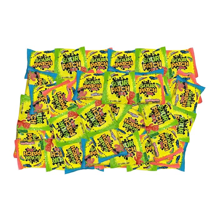 SourPatch Kids Soft & Chewy Candy - Assorted Flavors - 2 lbs Individually Wrapped Sweet & Sour Candy Pack - Delicious Gummy Treats for Pinata Stuffers, Movie Nights, Birthdays, Pantry & Baby Showers